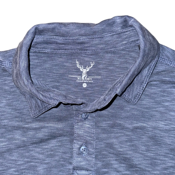 Men's NI COBY Polo Shirt Golf Size M Blue classy - Picture 4 of 7